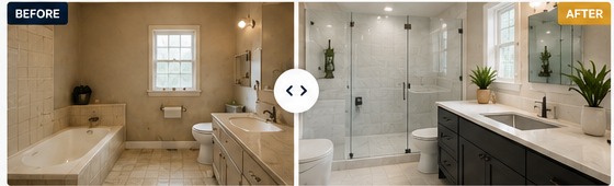 Before and after bathroom remodel
